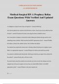 Medical-Surgical RN A Prophecy Relias Exam Questions With Verified And Updated Answers