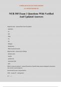 NUR 505 Exam 1 Questions With Verified And Updated Answers