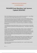 NSG6420 Exam Questions And Answers Updated 2024/2025