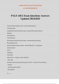 PALS AHA Exam Questions Answers Updated 2024/2025