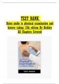 Test Bank- Bates Guide To Physical Examination and History Taking 13th Edition Bickley ISBN- 978-1496398178 Verified 2024 Practice Questions and 100% Correct Answers with Explanations for Exam Preparation, Graded A+