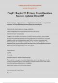 PrepU Chapter 55: Urinary Exam Questions Answers Updated 2024/2025