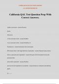 California QAL Test Question Prep With Correct Answers.