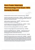 Penn Foster Veterinary Pharmacology Final Exam 100% Correctly Solved!!