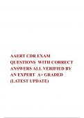 AAERT CDR EXAM QUESTIONS  WITH CORRECT ANSWERS ALL VERIFIED BY AN EXPERT  A+ GRADED (LATEST UPDATE)