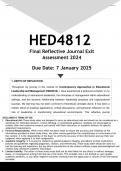 HED4812 Final Reflective Journal Exit Assessment (ANSWERS) 2024 - DISTINCTION GUARANTEED