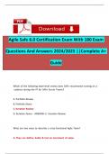 Agile Safe 6.0 Certification Exam With 180 Exam Questions And Answers 2024/2025 ||Complete A+ Guide