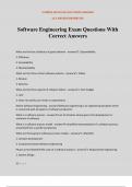 Software Engineering Exam Questions With Correct Answers