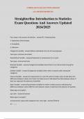 Straighterline Introduction to Statistics Exam Questions And Answers Updated 2024/2025