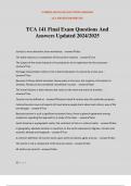 TCA 141 Final Exam Questions And Answers Updated 2024/2025