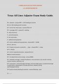 Texas All Lines Adjuster Exam Study Guide.