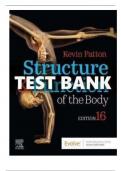 TEST BANK for Structure and Function of the Body 16th Edition (Patton,2020) ,Chapter 1-22||All Chapters