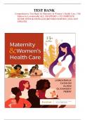 Comprehensive Test Bank for Maternity & Women’s Health Care, 13th Edition by Lowdermilk| ALL CHAPTERS 1-37| COMPLETE GUIDE WITH RATIONALES|NEWEST EDITION | 