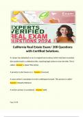 California Real Estate Exam/ 208 Questions with Certified Solutions.