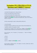 Navigation CPL UPDATED ACTUAL  Questions and CORRECT Answers