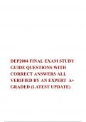 DEP2004 FINAL EXAM STUDY GUIDE QUESTIONS WITH CORRECT ANSWERS ALL VERIFIED