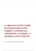 CA BRANCH 2 STUDY GUIDE EXAM QUESTIONS WITH CORRECT ANSWERS ALL VERIFIED BY AN EXPERT  A+ GRADED (LATEST UPDATE)