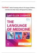 Test Bank - Medical Terminology Online for The Language of Medicine, 13th Edition (Davi-Ellen Chabner) All Chapters|| Newest Edition 2024|2025