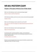 NR 601 / NR601 Principles of Primary Care of Older Adults. MIDTERM EXAM. QUESTIONS WITH VERIFIED ANSWERS.