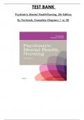 Test Bank For Psychiatric Mental Health Nursing, 5th Edition By Fortinash, Consists of 30 Complete Chapters, ISBN: 978-0323075725