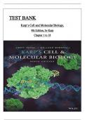 KARP’S CELL AND MOLECULAR BIOLOGY, 9TH EDITION TEST BANK Test Bank For Karp’s Cell and Molecular Biology, 9th Edition By Gerald Karp, Janet Iwasa, Wallace Marshall ISBN: 9781119598169 ISBN: 9781119598244 ALL CHAPTERS COVERED