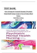 Test Bank - for Davis Advantage for Townsend's Essentials of Psychiatric Mental-Health Nursing Concepts of Care in Evidence-Based Practice Ninth Edition by Karyn I. Morgan, All Chapters | Complete Guide A+ ISBN:9781719645768