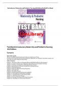 Introductory Maternity and Pediatric Nursing 4th Edition Hatfield Test Bank complete chapters Chapter 1-42 | All Chapters Graded A+