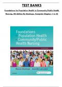 Test Bank For Foundations for Population Health in Community/Public Health Nursing, 5th Edition By Stanhope, Consists of 32 Complete Chapters, ISBN: 978-0323443838