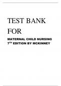 TEST BANK FOR Maternal Child Nursing 7th Edition By Mckinney A+