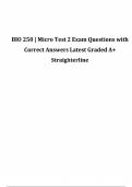 BIO 250 | Micro Test 2 Exam Questions with Correct Answers Latest Graded A+ Straighterline