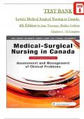 TEST BANK For Lewis's Medical Surgical Nursing in Canada, 4th Edition by Jane Tyerman, Shelley Cobbett, Verified Chapters 1 - 72, Complete Newest Version