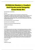 NURS2700 Module 3- Comfort And Psycho-social Integrity Exam Study Set 