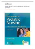 Test Bank (Pediatric Nursing: Critical Components of Nursing Care) 3rd Edition Rudd|| Newest Updated