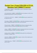 Prostart Year 1 Exam UPDATED ACTUAL Questions And CORRECT Answers