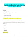 F. A. Davis Hydration & Homeostasis: Electrolyte Imbalances Questions and  Answers Already Passed