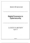 (D431) ITAS 2140 Digital Forensics in Cybersecurity - Latest FA Review Q & S 2024