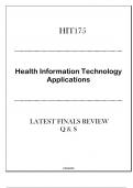 (Devry) HIT175 Health Information Technology Applications - Latest Finals Review Q & S 2024