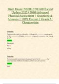 Final Exam: NR509 / NR 509 (Latest Update 2025 / 2026) Advanced Physical Assessment | Questions & Answers | 100% Correct | Grade A - Chamberlain