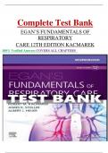 Complete Test Bank EGAN’S FUNDAMENTALS OF RESPIRATORY CARE 12TH EDITION KACMAREK 100% Verified Answers COVERS ALL CHAPTERS q