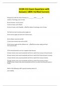 ECON 213 Exam Questions with Answers 100% Verified Correc