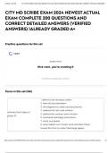 CITY MD SCRIBE EXAM 2024 NEWEST ACTUAL EXAM COMPLETE 200 QUESTIONS AND CORRECT DETAILED ANSWERS (VERIFIED ANSWERS) |ALREADY GRADED A+