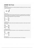 CHEM 162 Final 6 questions and answers