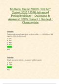 Midterm & Final Exam: NR507 / NR 507 Advanced Pathophysiology (Latest 2025 / 2026 Updates STUDY BUNDLE WITH COMPLETE SOLUTIONS) | 100% Correct | Grade A - Chamberlain