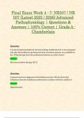 Final Exam Week 4 - 7: NR507 / NR 507 (Latest 2025 / 2026) Advanced Pathophysiology | Questions & Answers | 100% Correct | Grade A - Chamberlain