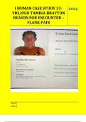 I HUMAN CASE STUDY 33-YRS/OLD TAMIKA BRAYTON REASON FOR ENCOUNTER – FLANK PAIN 