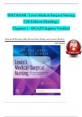 TEST BANK - Lewis Medical Surgical Nursing, 12th Edition (Harding),  Chapters 1 - 69 | All Chapters Verified 