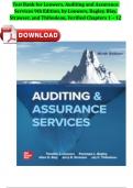 TEST BANK For Louwers, Auditing and Assurance Services 9th Edition, by Louwers, Bagley, Blay, Strawser, and Thibodeau, Verified Chapters 1 - 12, Fully Covered A++ Complete Latest Newest Version