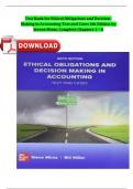 Test Bank For Ethical Obligations and Decision-Making in Accounting Text and Cases 6th Edition By Steven Mintz, Complete All Chapters 1 - 8, Fully Covered Complete Verified Latest Newest Version