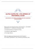 ALPHA KAPPA PSI - ETA SPRING 23' FRATERNAL EXAM WITH GUARANTEED ACCURATE ANSWERS 