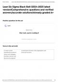 Lean Six Sigma Black Belt |2024-2025 latest version|Comprehensive questions and verified answers/accurate solutions|Already graded A+